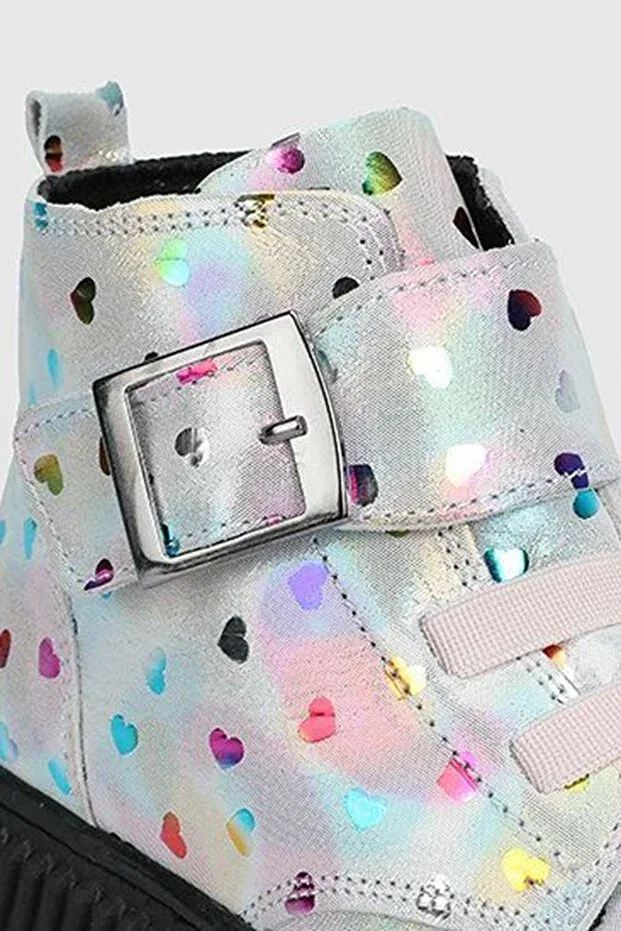 Детские ботинки для девочек с принтом My Mini's Flowers Minigimin Cicileri, Light Gray-61247 — фото 3