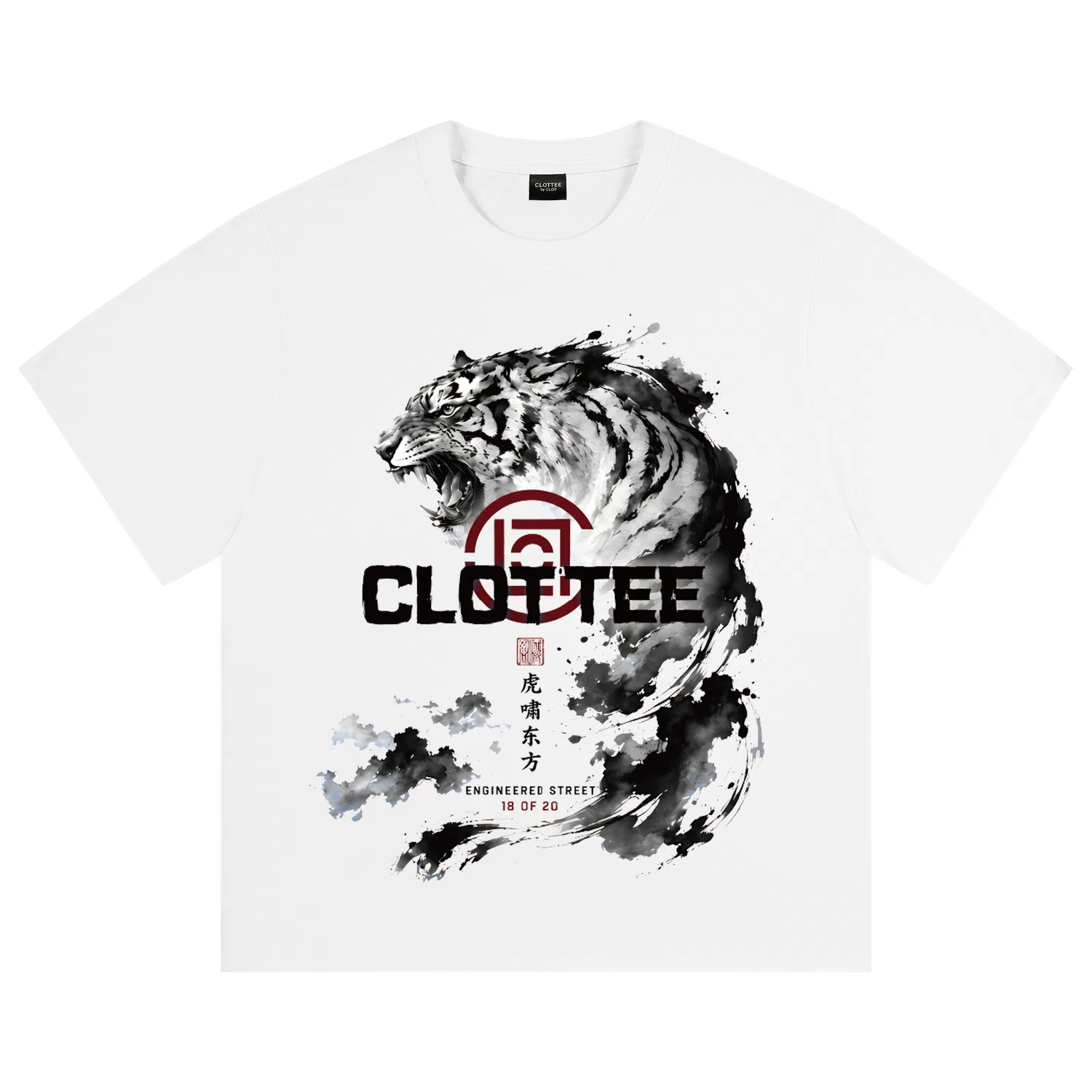 Детская футболка с круглым вырезом из плотного хлопка CLOT, White (Heavyweight 320G 100% Cotton)