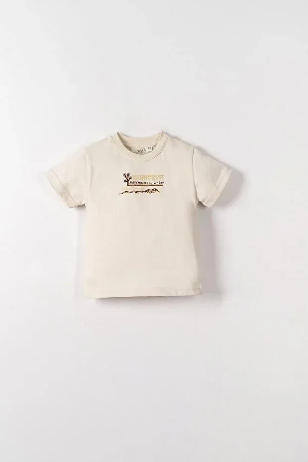 Мужская футболка с принтом Rain Forest Nk Kids, Cream