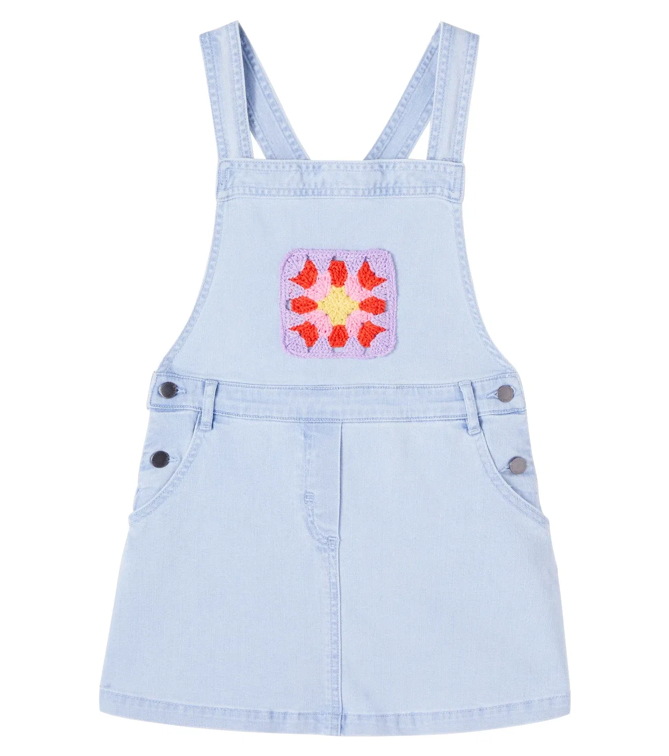 Платье джинсовое с отделкой крючком Stella Mccartney Kids, Light Blue
