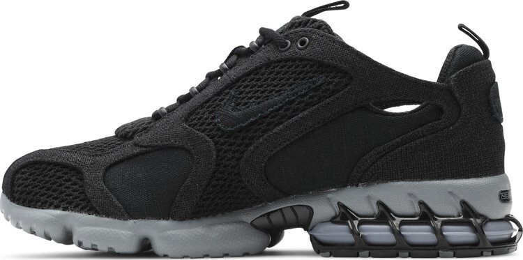 Кроссовки Nike Stussy x Air Zoom Spiridon Caged 2 'Black Cool Grey', серый — фото 4