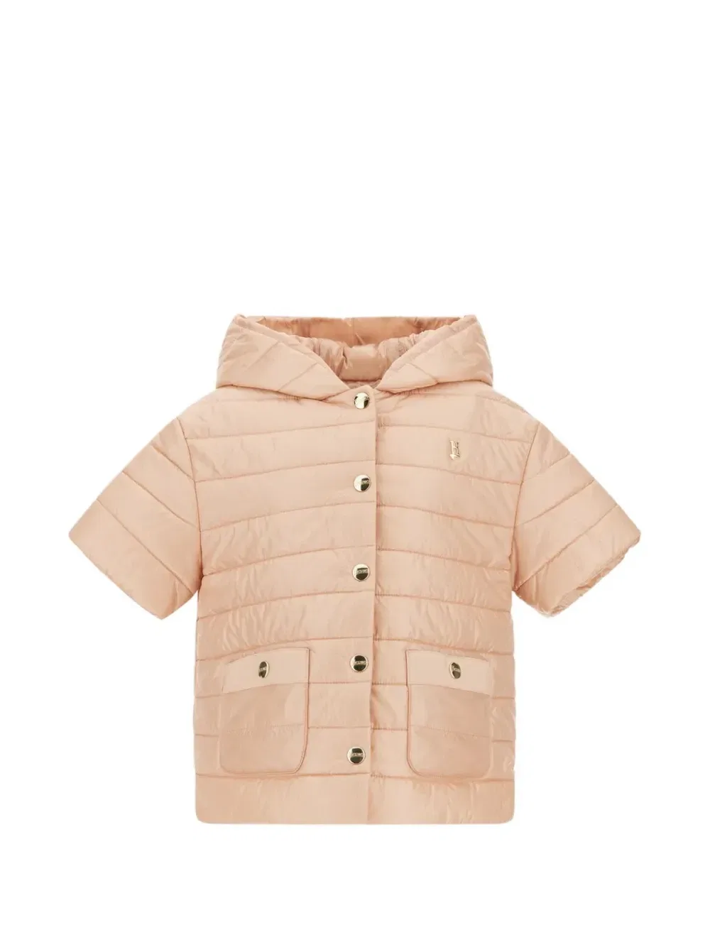 Куртка с короткими рукавами и капюшоном Herno Kids, розовый