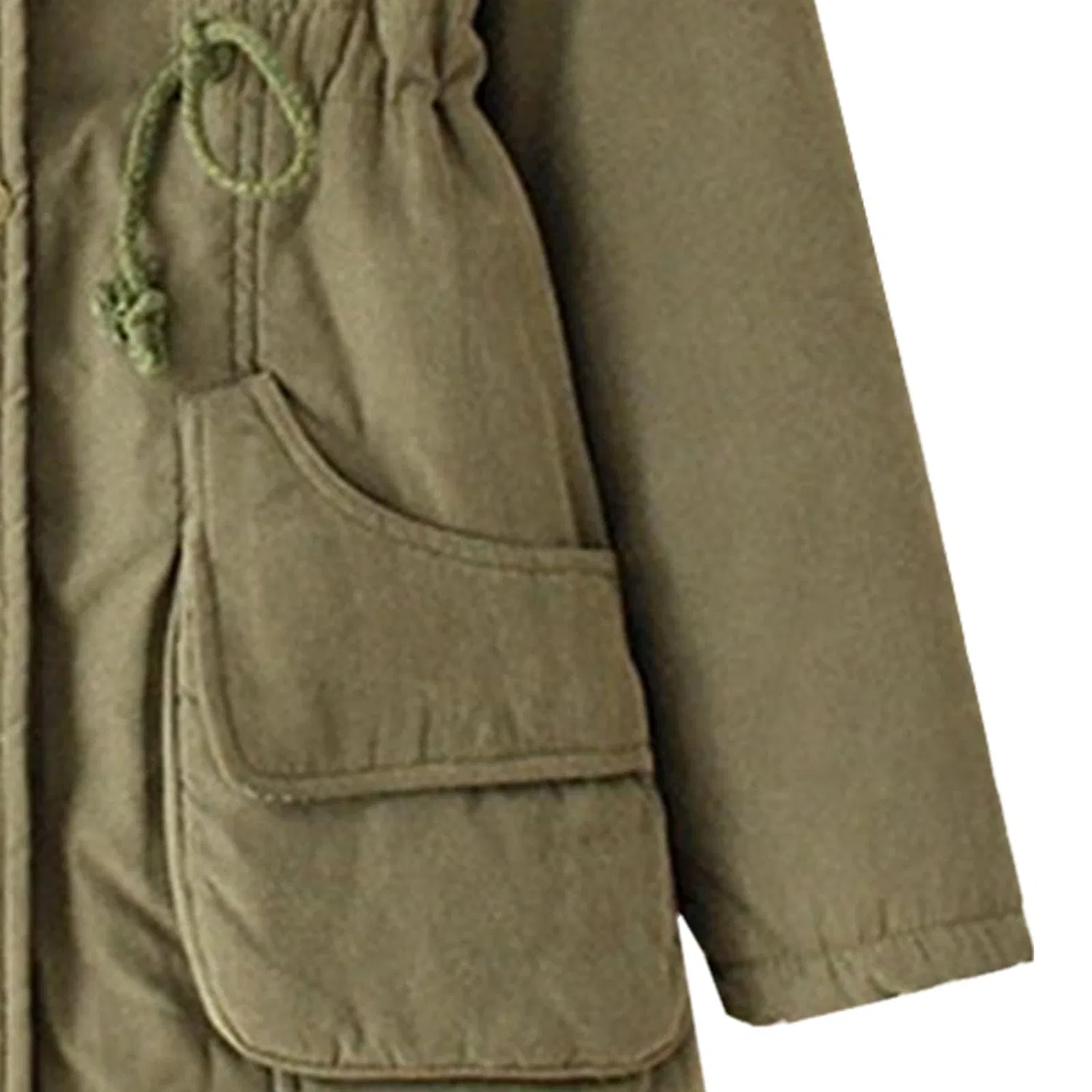 Женское зимнее пальто-парка с искусственным мехом и капюшоном, Military Parka, army green — фото 2