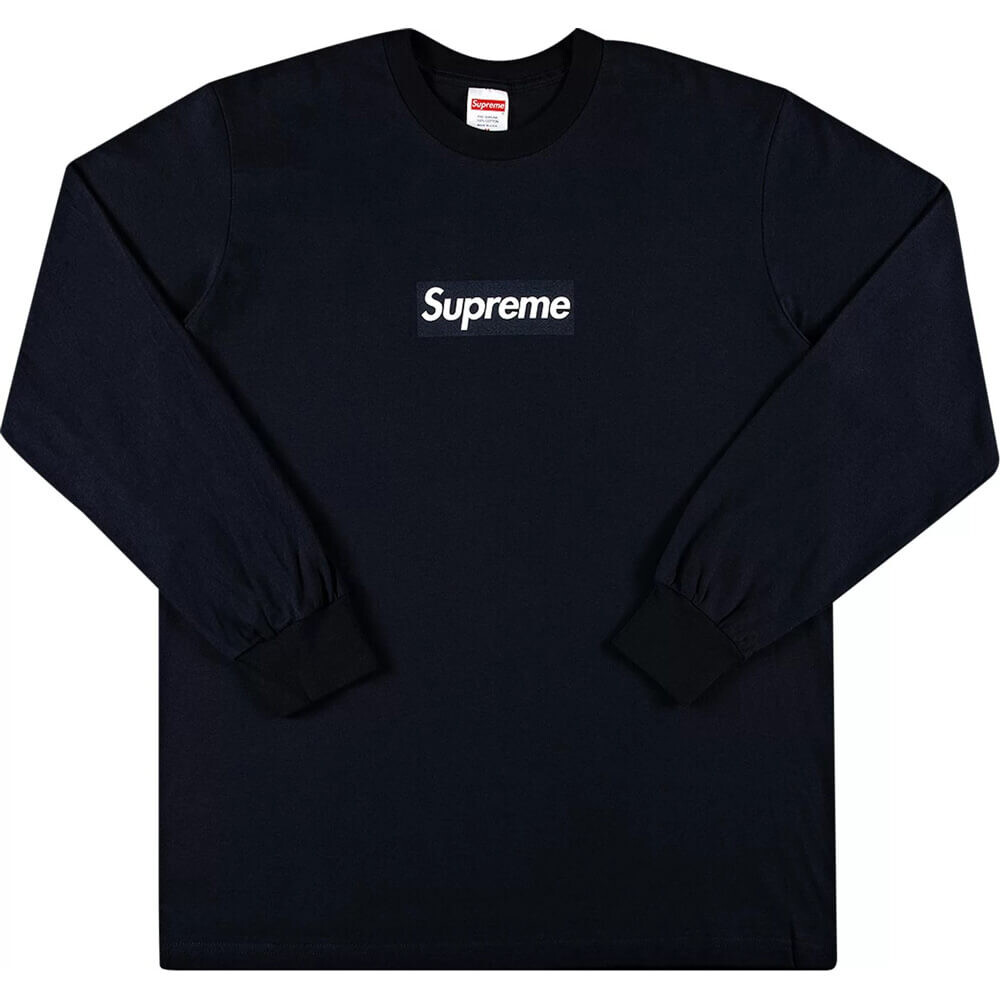 

Лонгслив Supreme Box Logo, темно-синий
