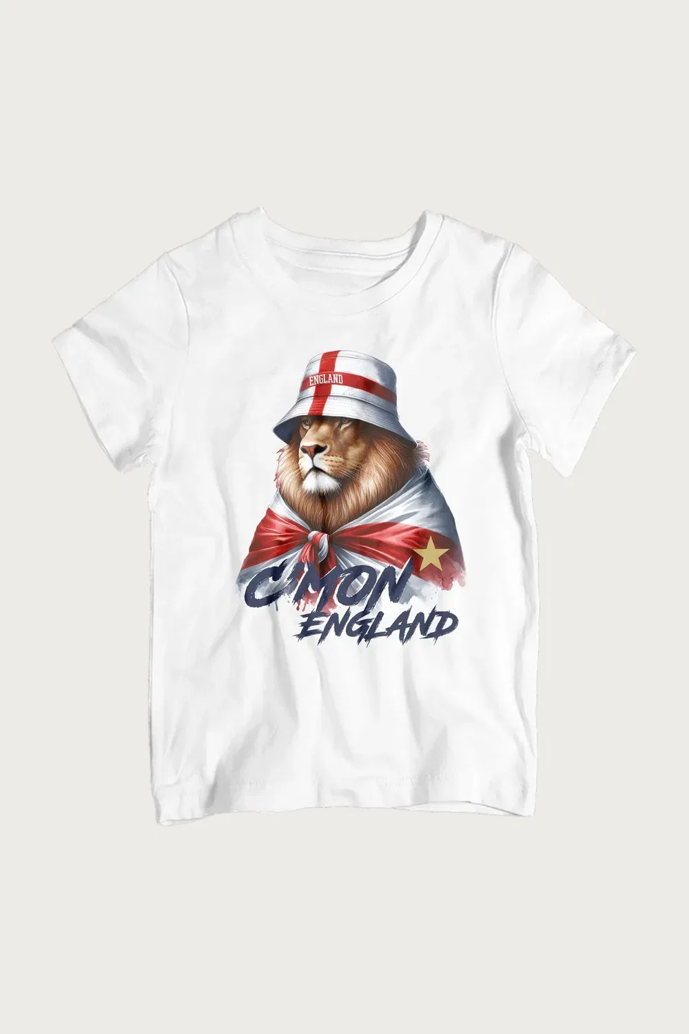 Футболка с принтом C'Mon England Blue Flag Wrapped Lion World Cup Football, Coto7, White — фото 2