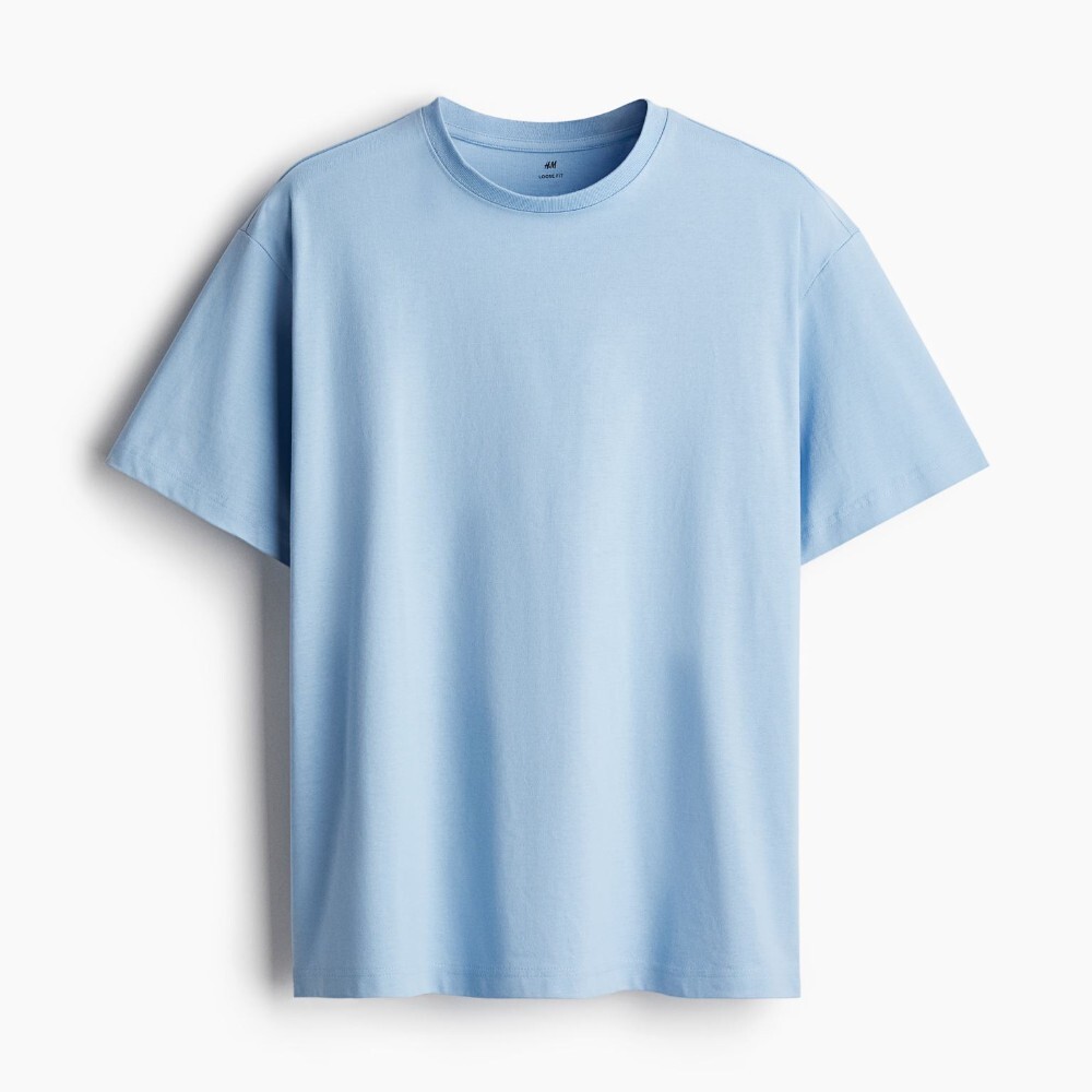 

Футболка H&M Loose Fit, голубой