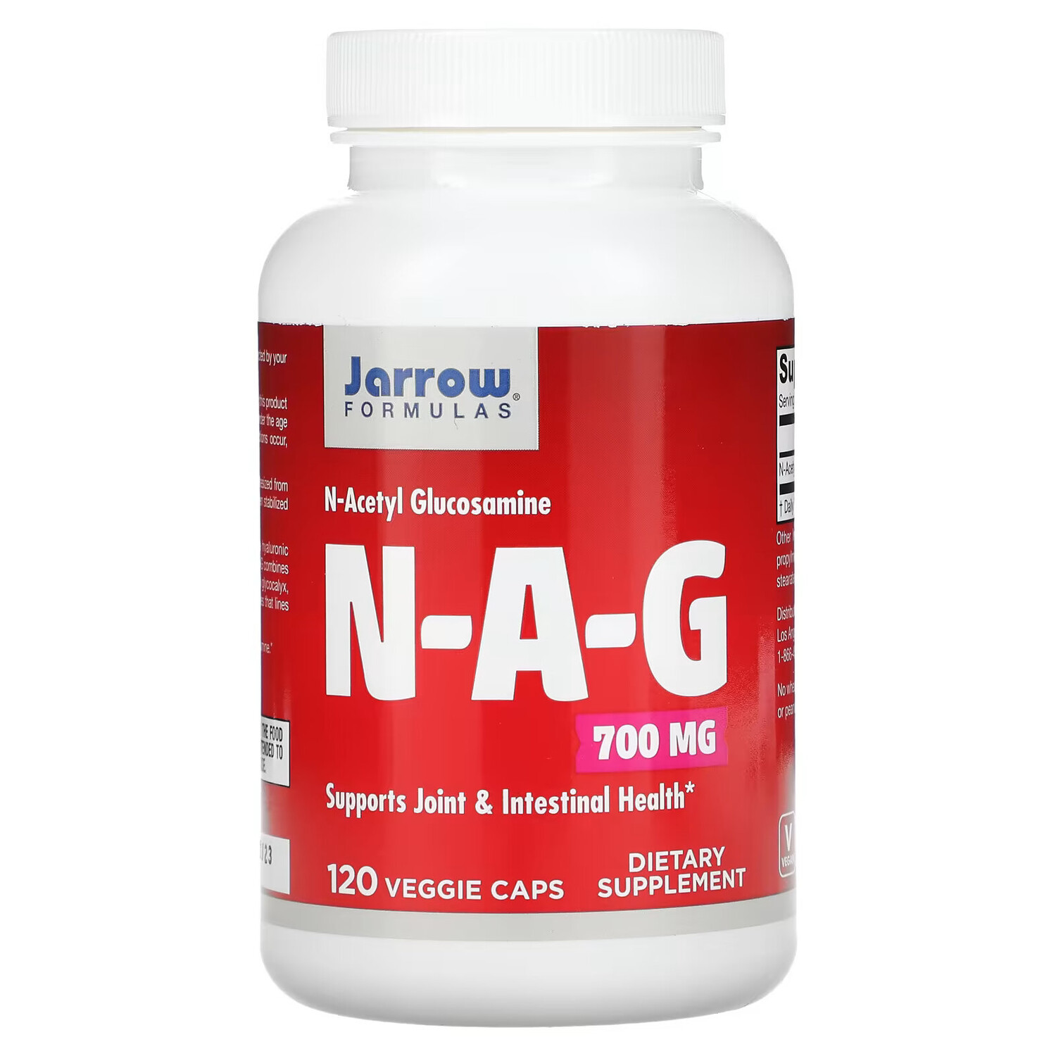 

Jarrow Formulas, NAG, 700 мг, 120 растительных капсул