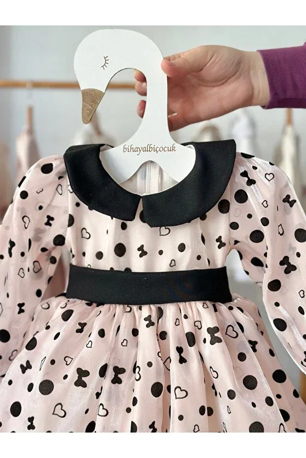 Детское платье с длинным рукавом Minnie dress Bihayalbiçocuk, Pink-Black — фото 3