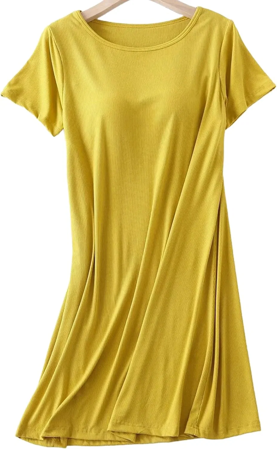 Женское свободное платье-ночнушка с нагрудной вставкой, Yellow