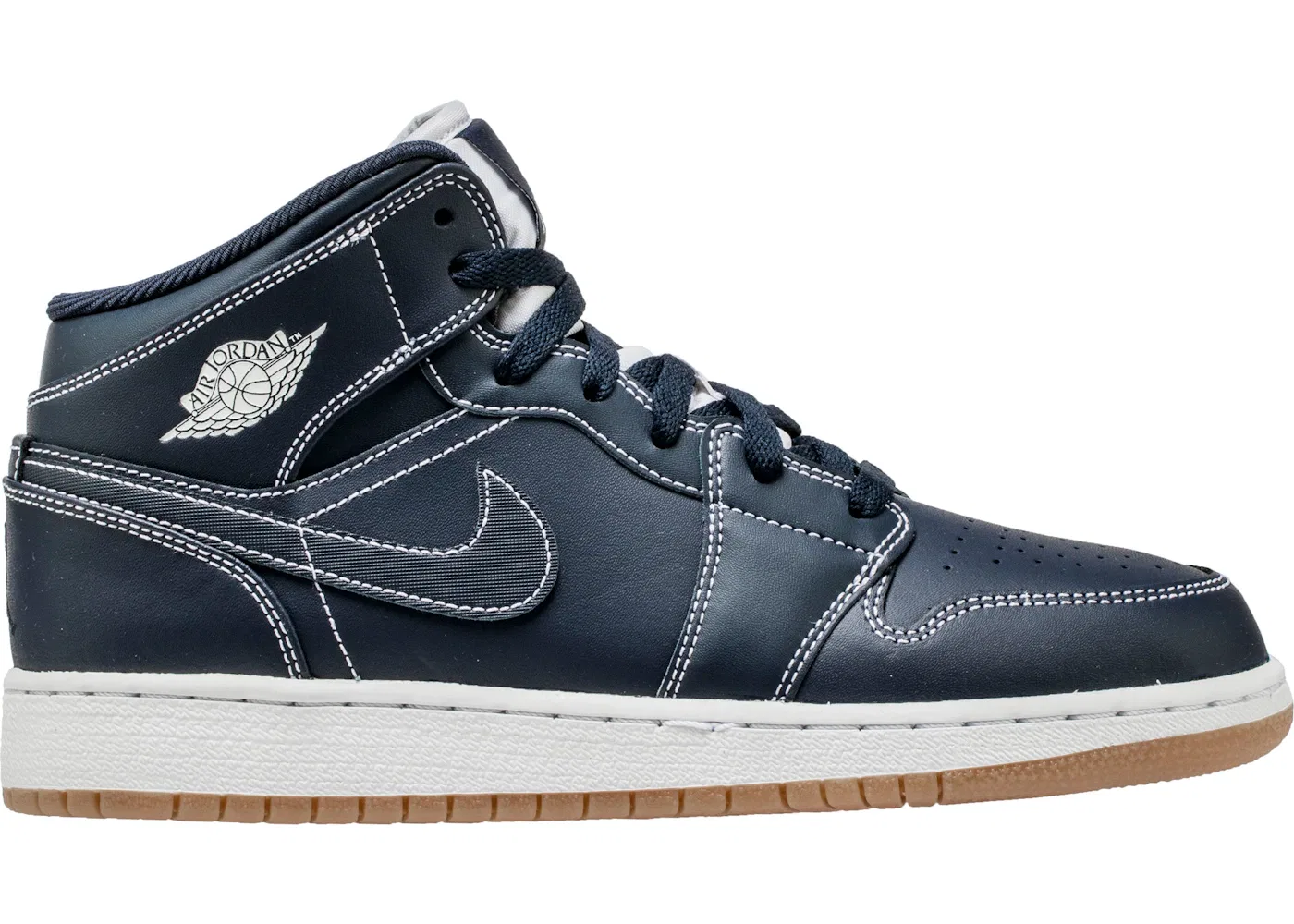 Детские кроссовки Lifestyle Jordan 1 Retro Mid Jordan, Obsidian/White-Gum Light Brown