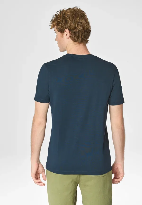 Футболка из хлопка с эластаном Basic t-shirt U.S. Polo Assn., Blu, синий — фото 3