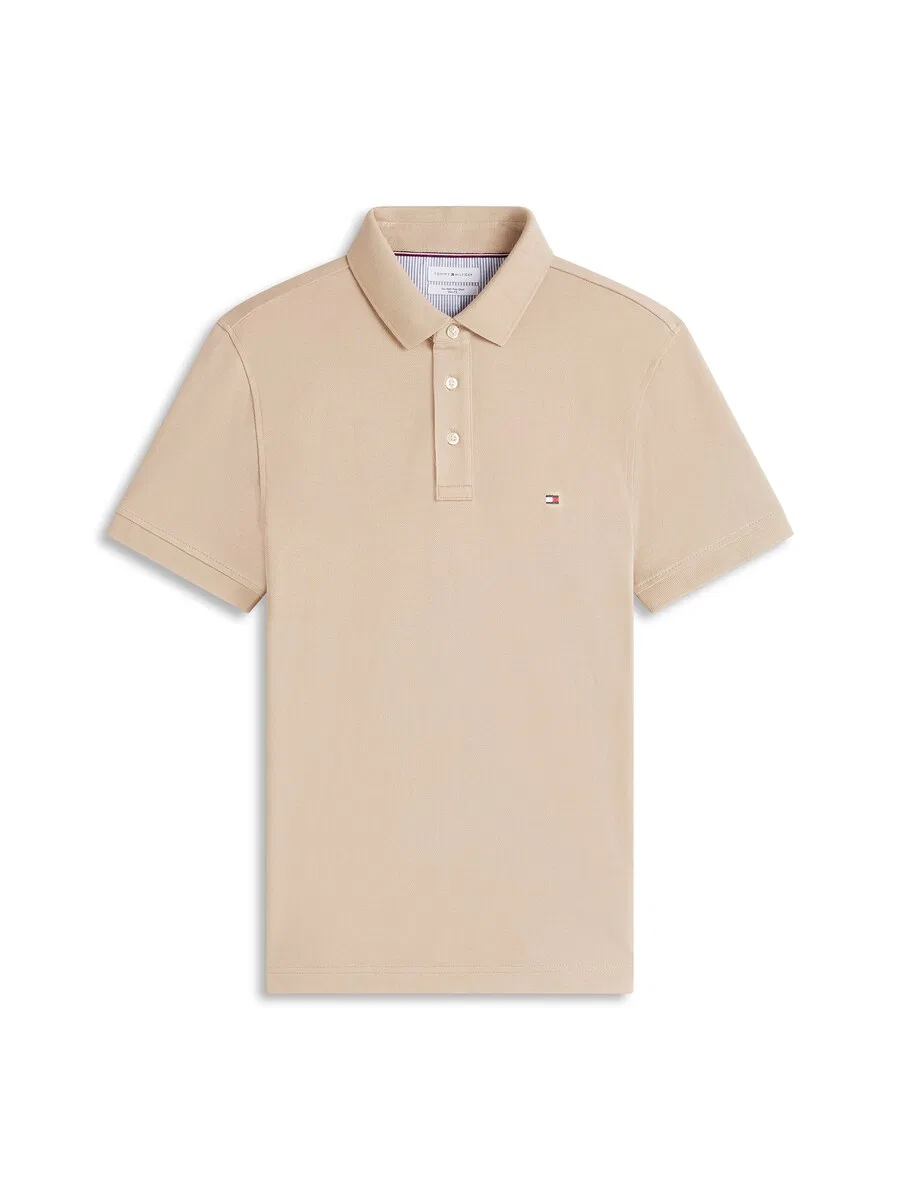 Рубашка TOMMY HILFIGER '1985 Slim Fit' бежевого цвета