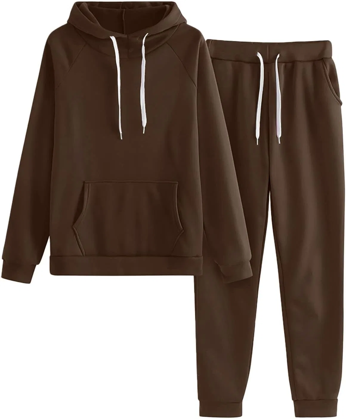 Женский спортивный комплект из худи и джоггеров, Oversized, кофейный