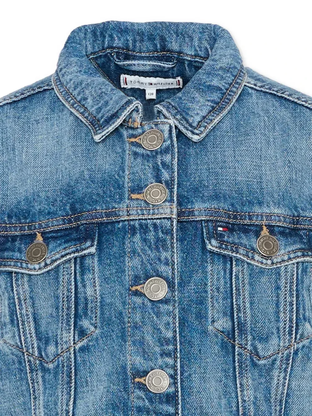 Джинсовая куртка со звездами Tommy Hilfiger Junior, синий — фото 3