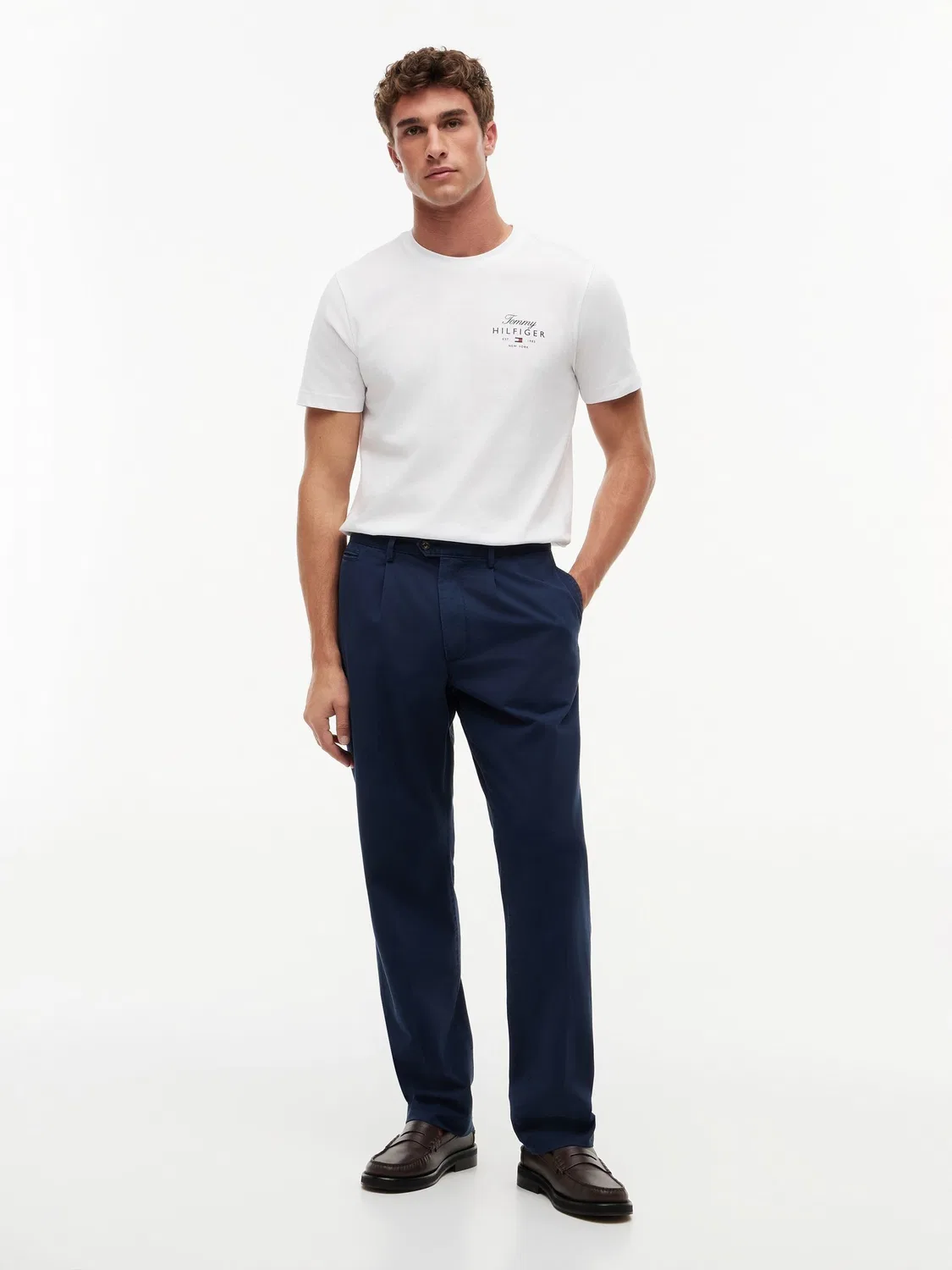 Футболка хлопковая джерси Logo Tommy Hilfiger, белый — фото 3