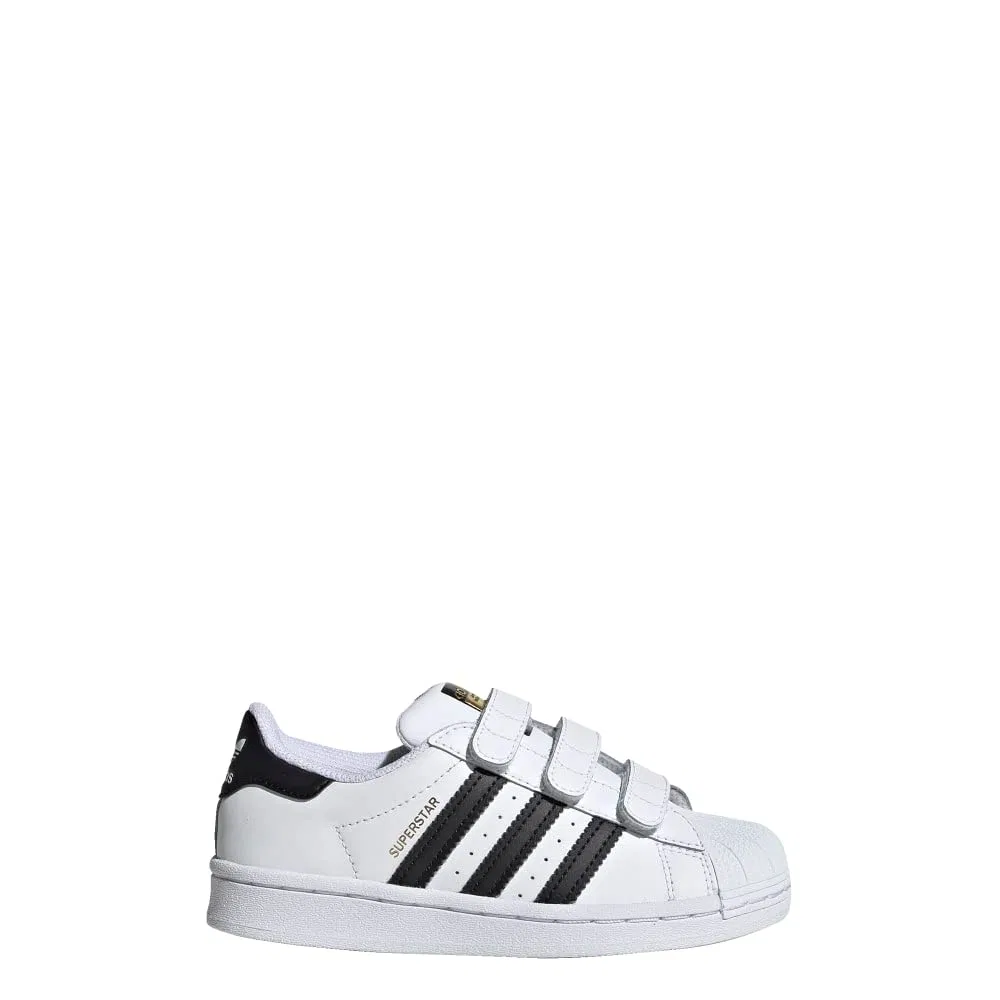 Детские кроссовки для девочек на липучках Superstar Cloudfoam Adidas Originals, White Core Black White Core — фото 2