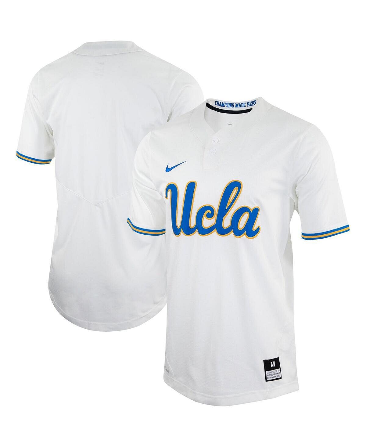 

Мужская и женская белая копия софтбольного джерси ucla bruins с двумя пуговицами Nike, белый