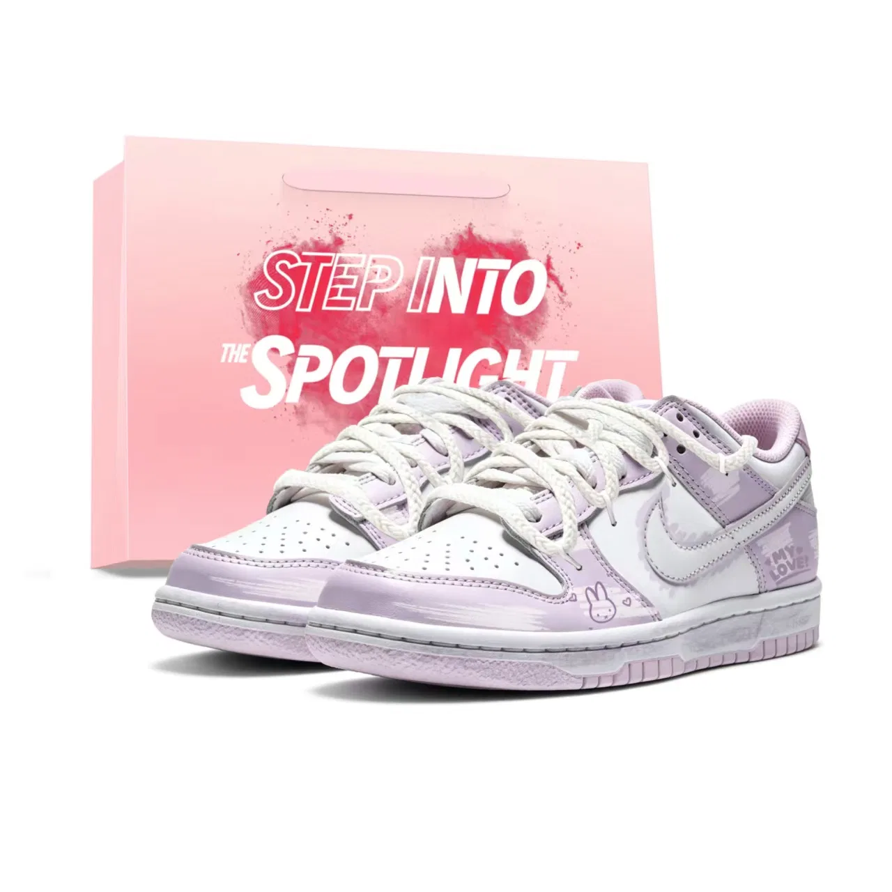 Детские кеды для скейтбординга с принтом Purple-Sweet Potato Bunny-Limited Shopping Bag Nike