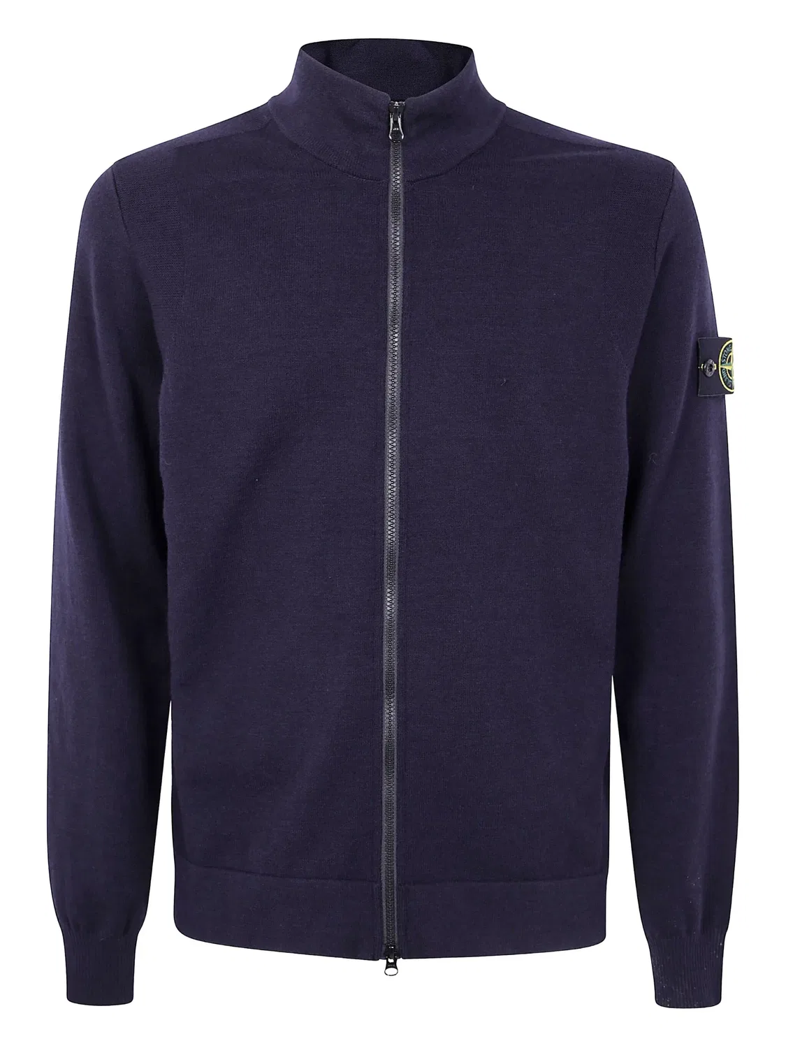 Кардиган на молнии с логотипом Stone Island, темно-синий