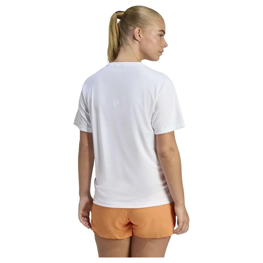 Женская футболка с принтом Run Ess Tee W adidas, Белый — фото 3