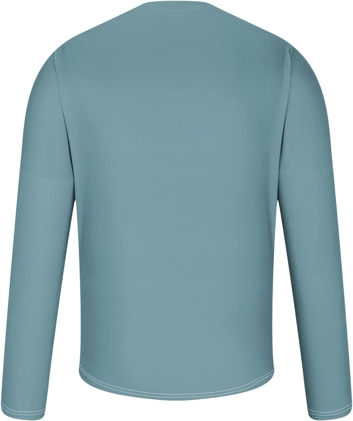Мужская футболка с круглым вырезом длинный рукав, Light Blue — фото 4