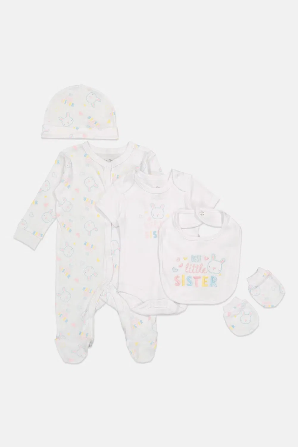 Комплект боди и слюнявчиков с принтом 5 предметов Rock-A-Bye Baby Boutique, разноцветный — фото 4
