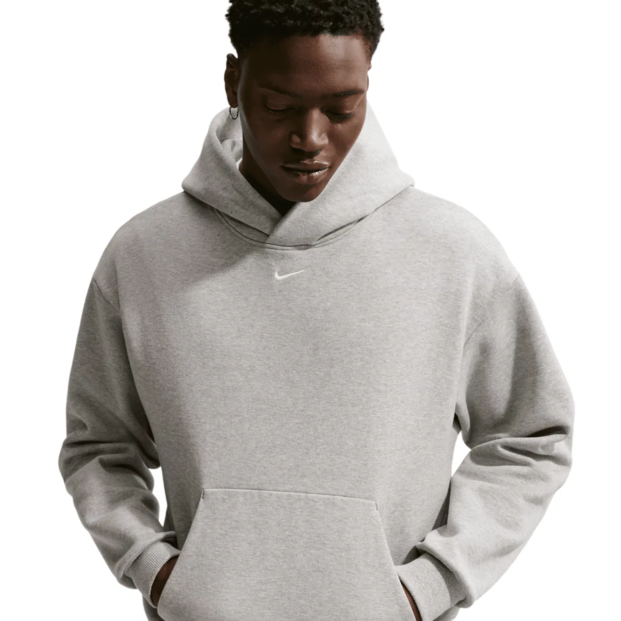 Мужское худи Solo Swoosh Nike, серый/белый