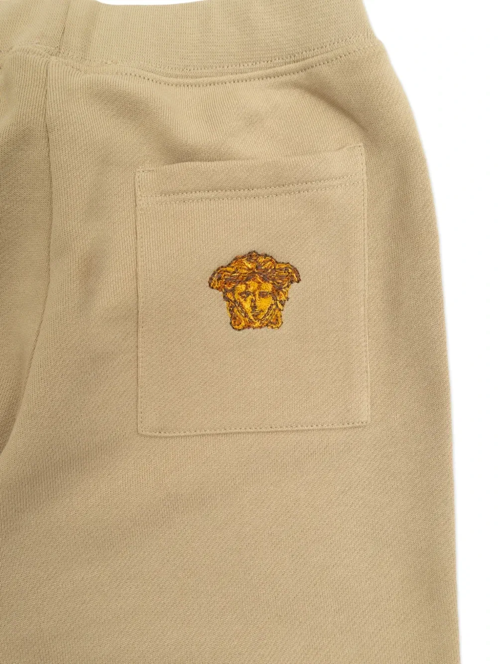 Спортивные брюки с нашивкой-логотипом Versace Kids, бежевый — фото 3