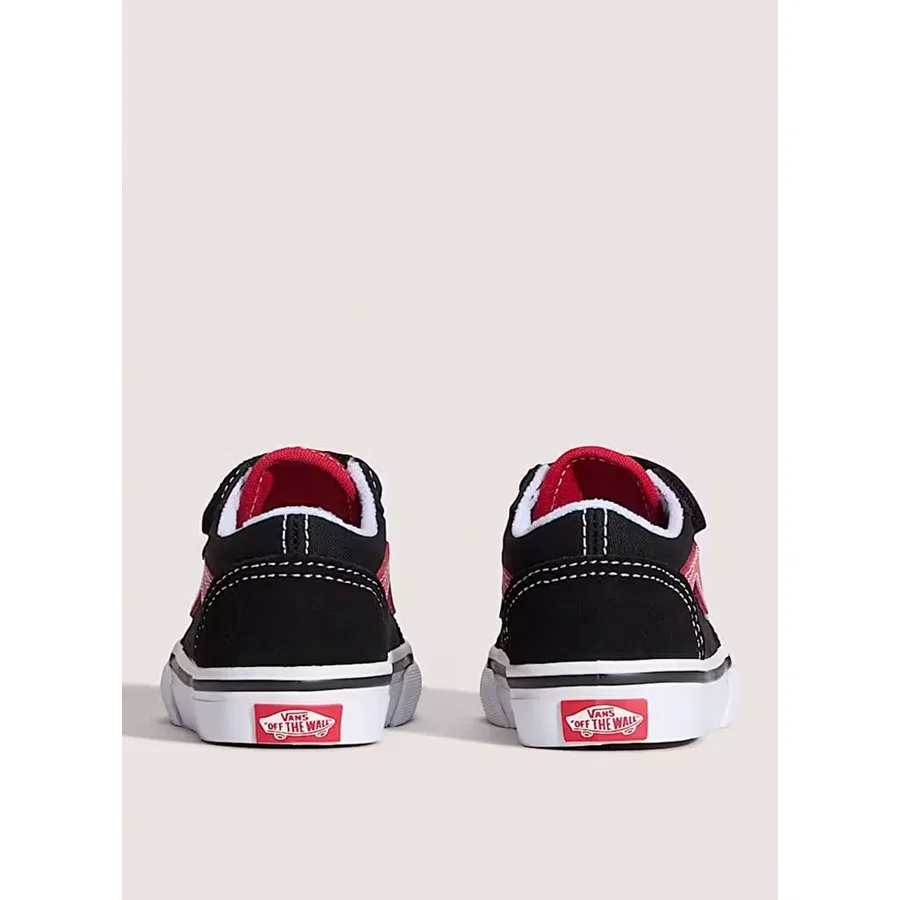 Детские кроссовки с принтом Old Skool V Vans, Черно-красный — фото 4