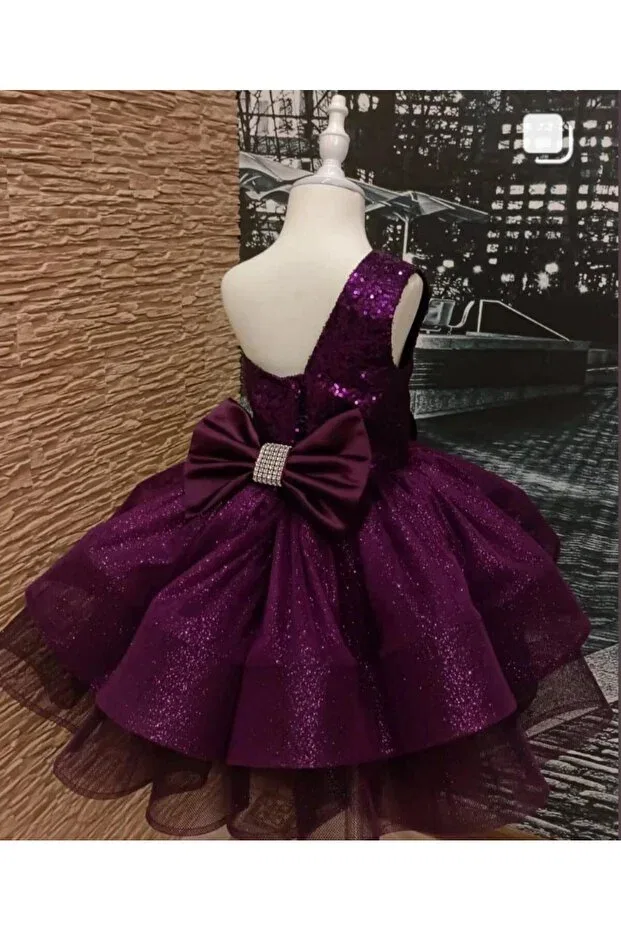 Детское платье для девочек с пайетками Embossed children evening dress Prenses Tasarım Atolyesi, Purple
