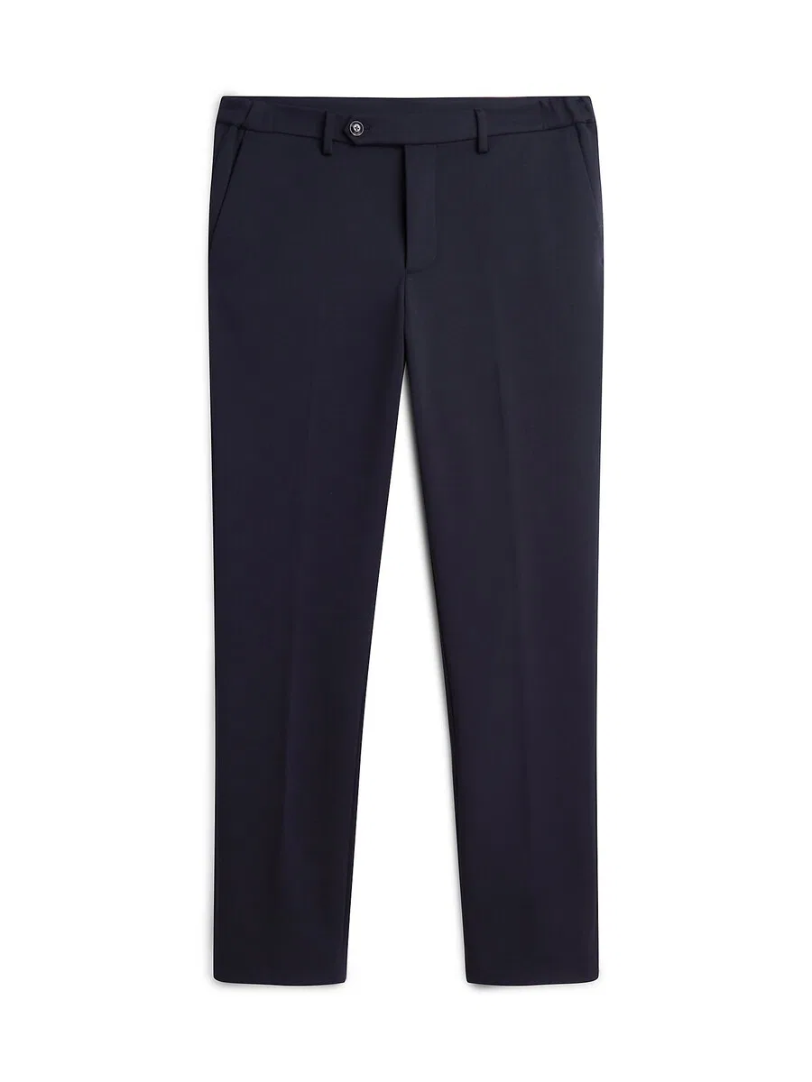 Брюки TOMMY HILFIGER Regular Pleated Pants 'New York Label' темно-синего цвета