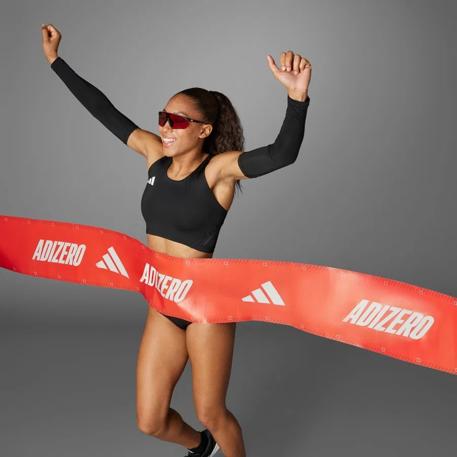 Женский топ для бега Adizero Essentials Crop, adidas, Черный — фото 2
