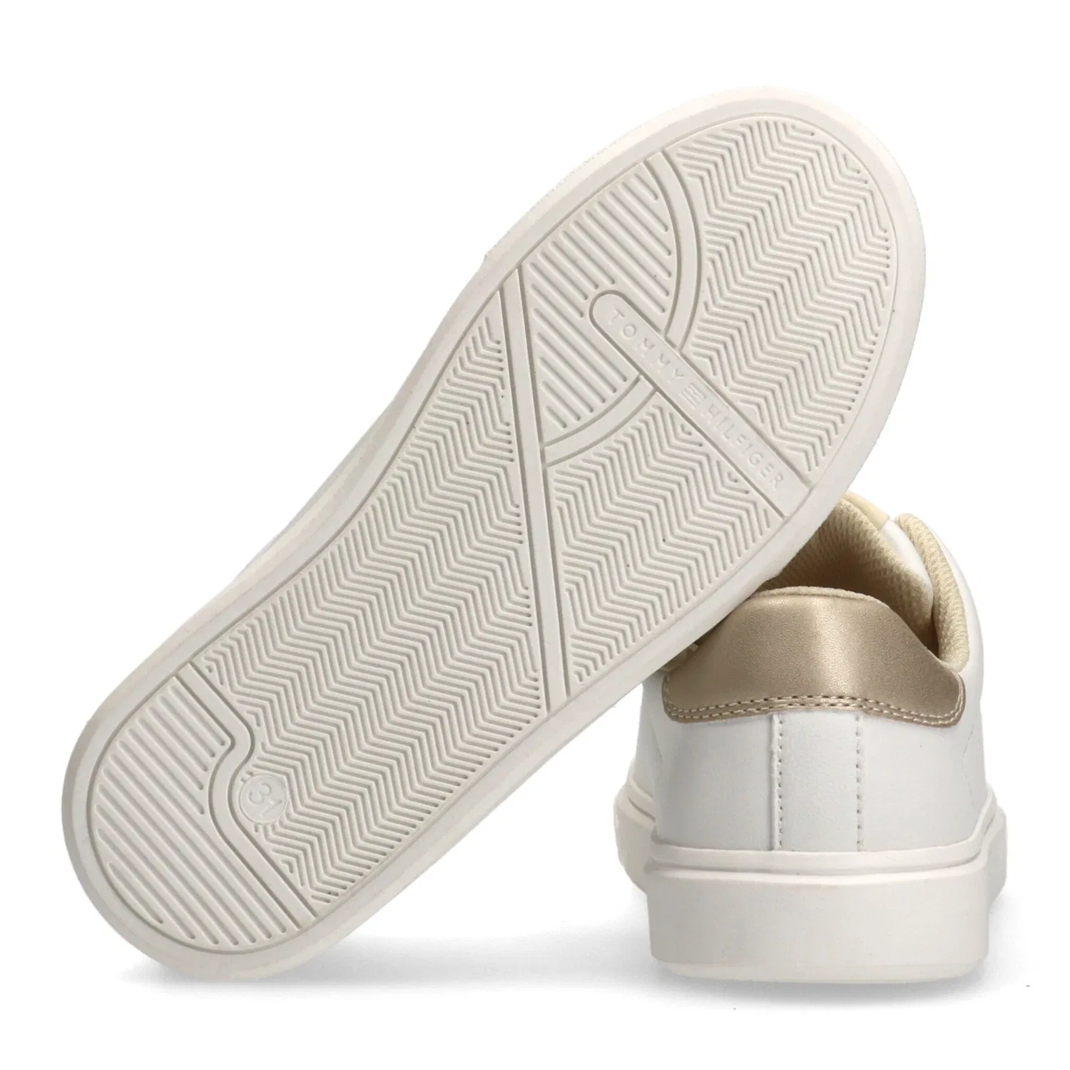 Детские кроссовки на шнуровке с контрастной отделкой Tommy Hilfiger, White Metallic — фото 2
