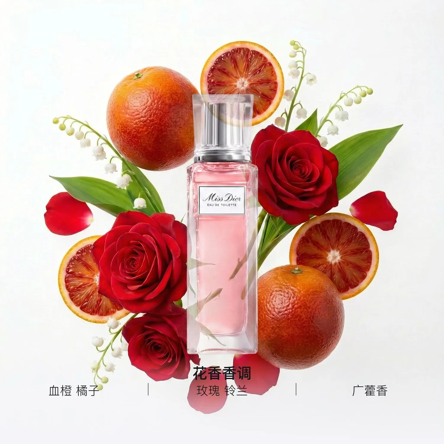 Женская парфюмерная вода Miss Dior с цветочно-шипровым ароматом, 20 мл, DIOR, Blood Orange Rose Patchouli — фото 2