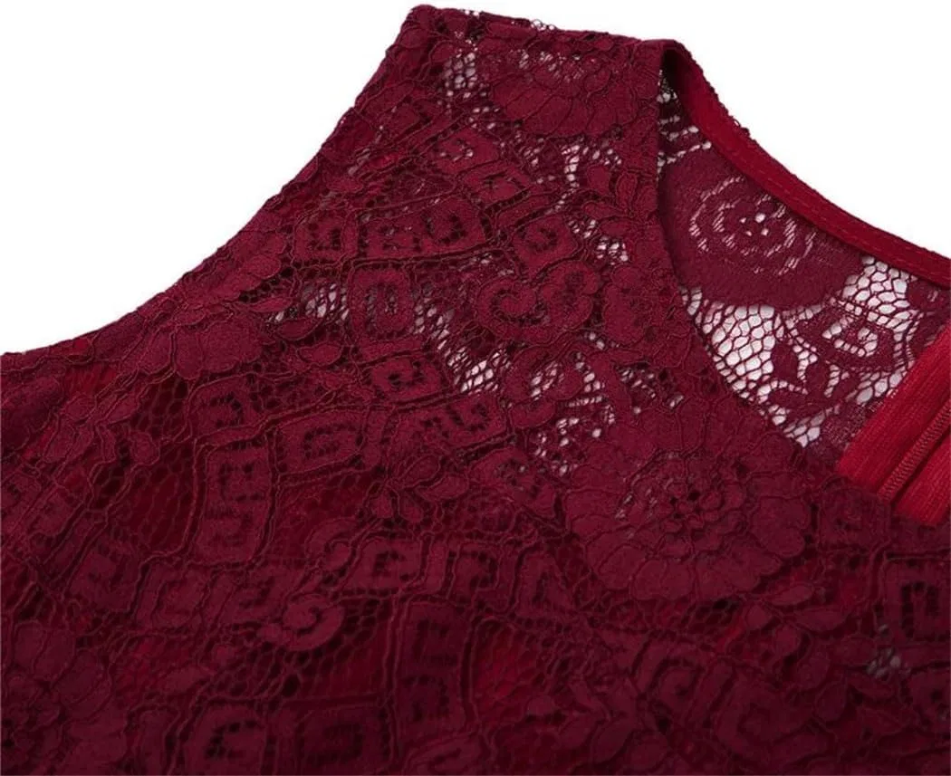 Женский макси-длинный сарафан с кружевом и шифоном, Navy Blue — фото 4