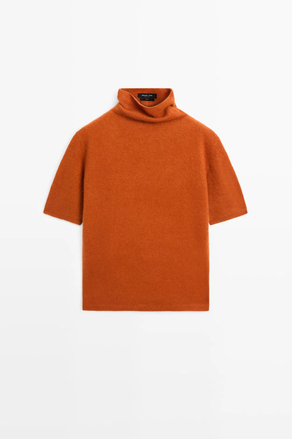 Свитер Massimo Dutti 100% Wool Oversize Short-Sleeve Knit, оранжевый — фото 2