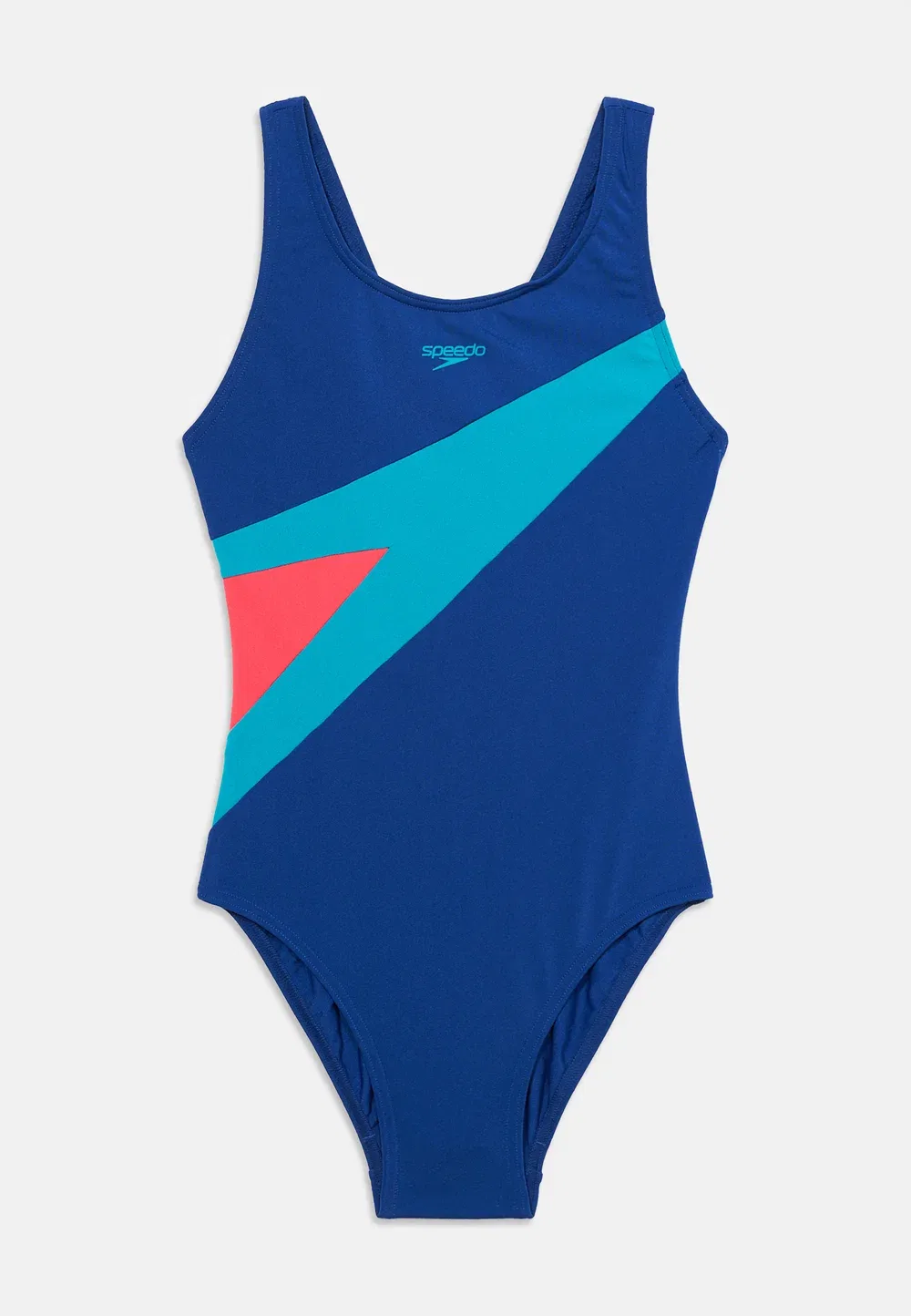 Купальник Hyperboom с открытой спиной Speedo, Night Watch/Hyper Teal/Post It Pink