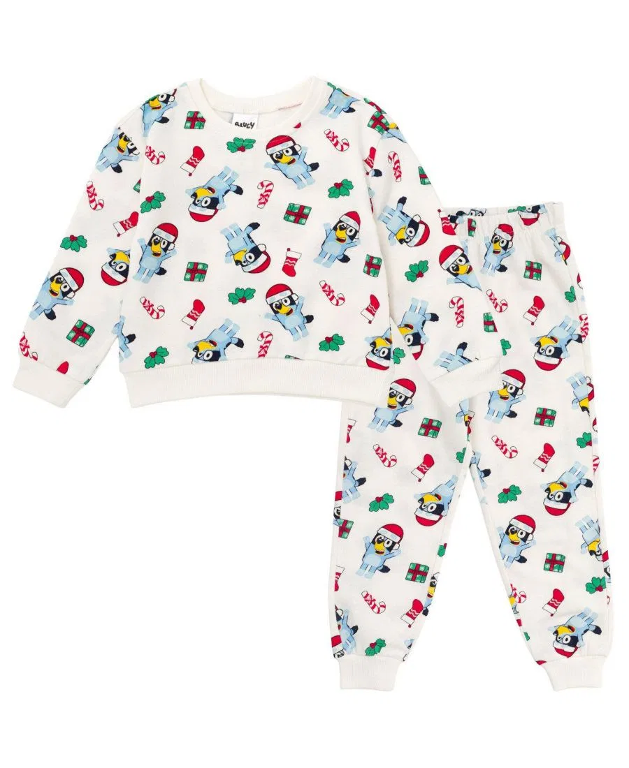 Комплект из футера с принтом Bluey, 2 предмета Bluey, Off White Bluey