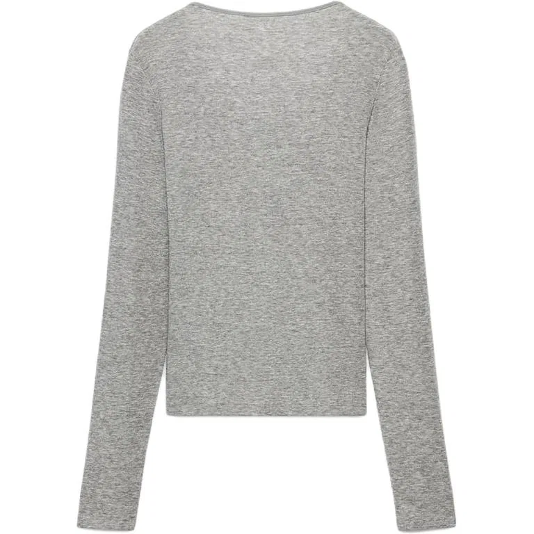 Женская футболка с воротником-стойкой Henry Collar ZARA, Gray — фото 3