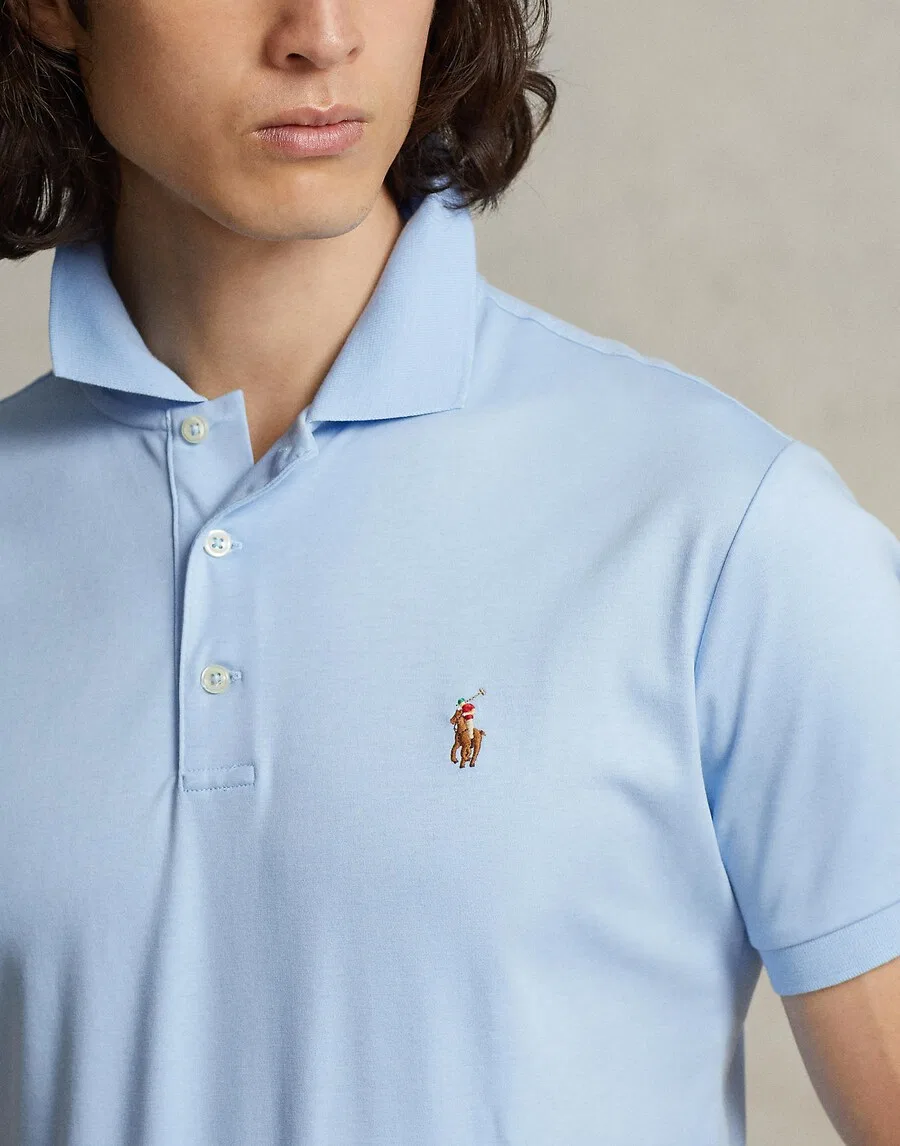Рубашка Polo Ralph Lauren светло-голубого и темно-синего цвета — фото 2