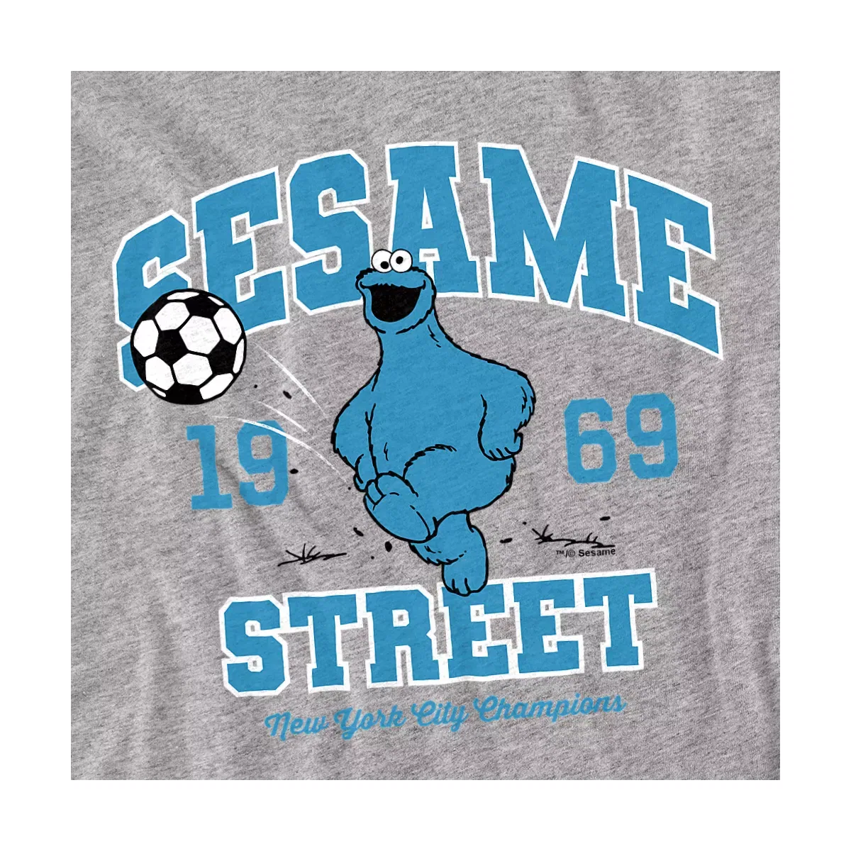 Детское боди с коротким рукавом Sesame Street Cookie Monster Soccer Kick, Athletic Heather — фото 2