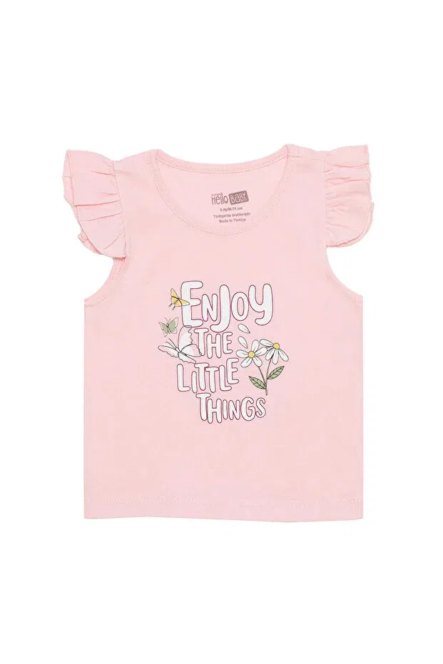 Футболка-Майка Hellobaby с принтом бабочек и ромашек для девочки Ebebek Hello Baby