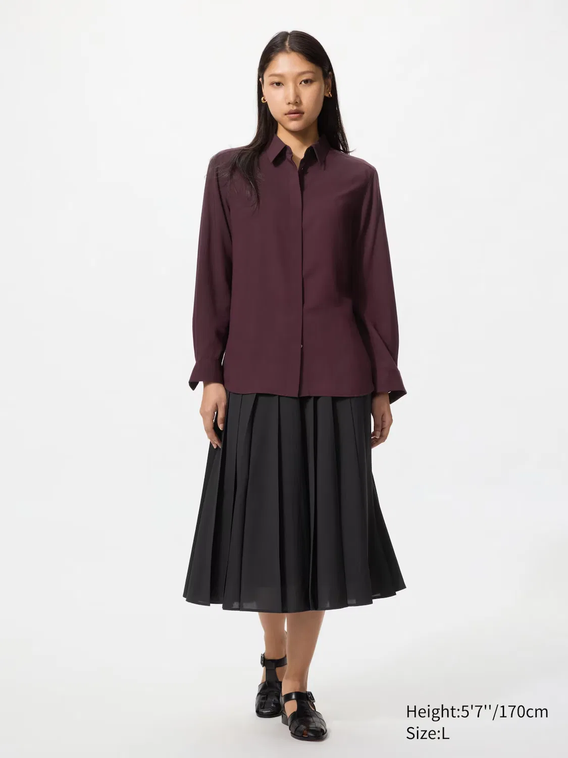 Блузка Uniqlo из вискозы, черный — фото 3
