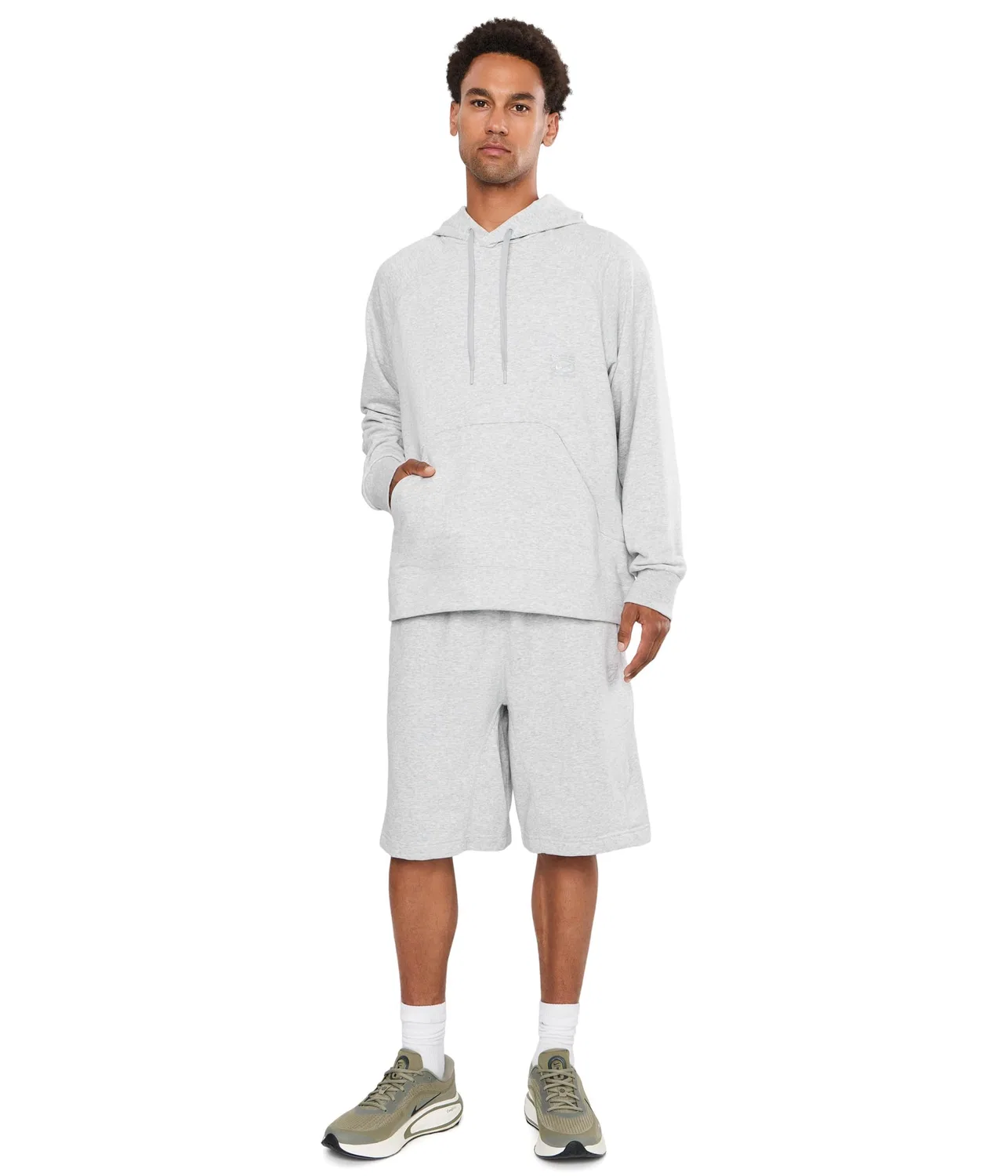 Толстовка с капюшоном и флисовой подкладкой Dri-FIT NAC для насоса Nike, Light Smoke Grey/Heather/Clear — фото 2