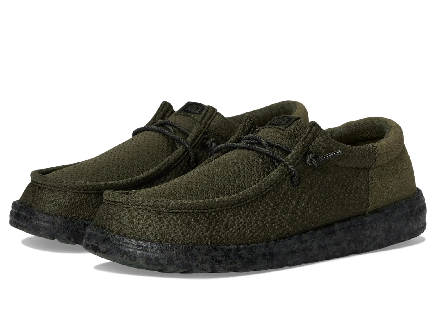 Детские кроссовки Slip-On с принтом Wally Funk Nu Splatter HEYDUDE, Oliva