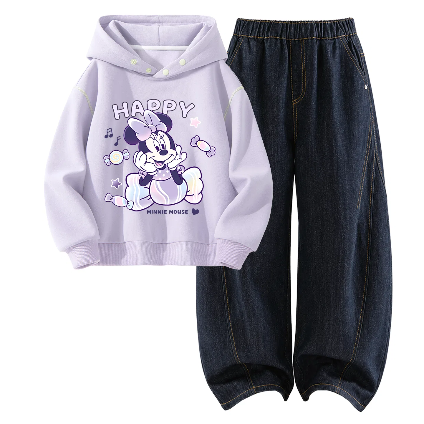 Детский спортивный комплект с капюшоном, с принтом, Disney, Denim Black Blue — фото 3