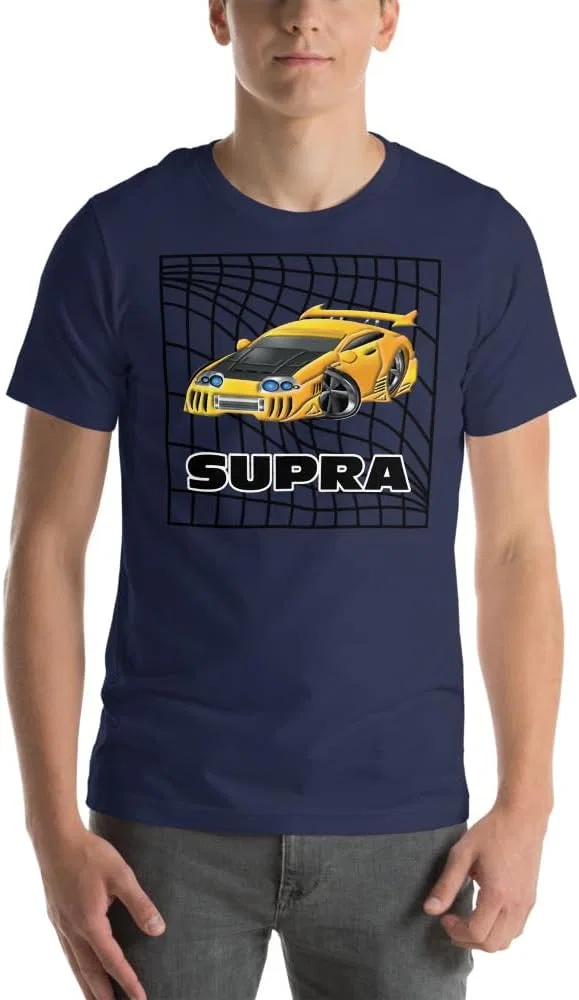 Мужская хлопковая футболка с принтом Supercar, Navy