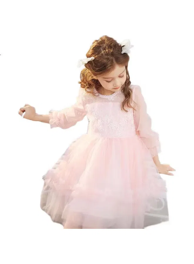 Платье с сеткой New Style Exclusive Wardrobe For Little Princess Follow Me, розовый — фото 3