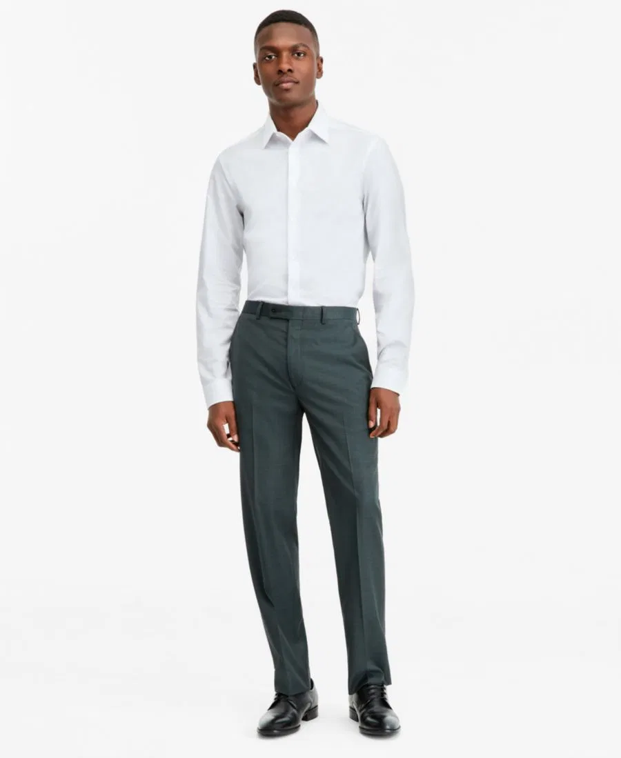Брюки классические мужские из шерстяной смеси с зауженным кроем Calvin Klein, Green