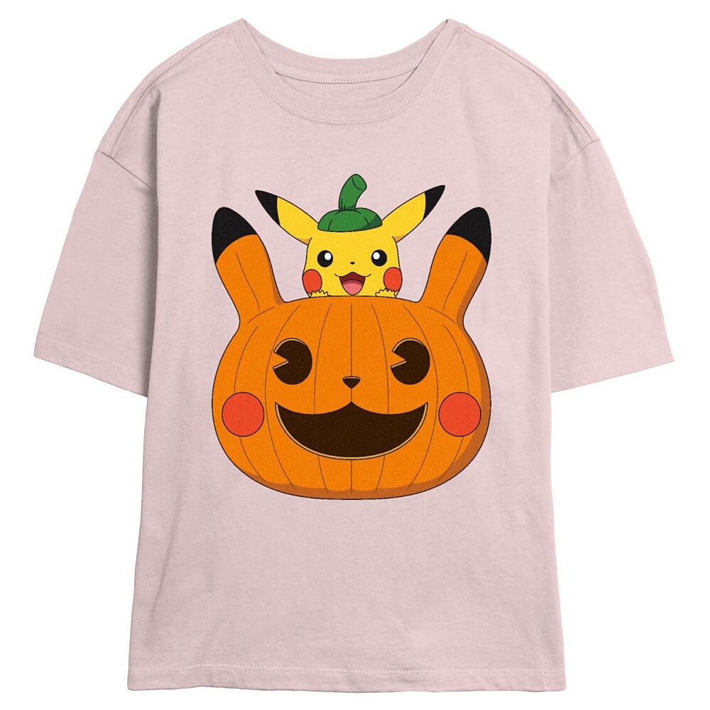 

Детская футболка с рисунком Pokemon Pikachu Jack O Lantern Skimmer, цвет Blush